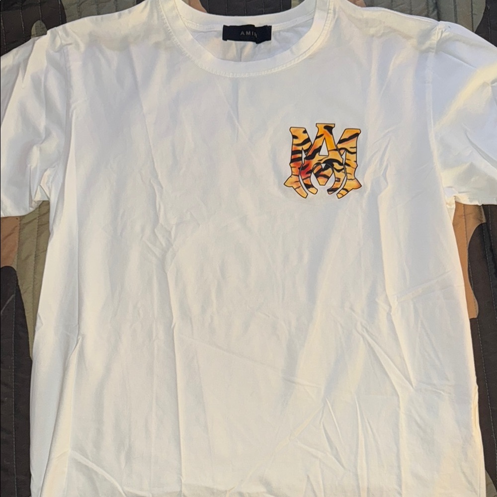 White AMIRI T-Shirt with Tiger Logo
